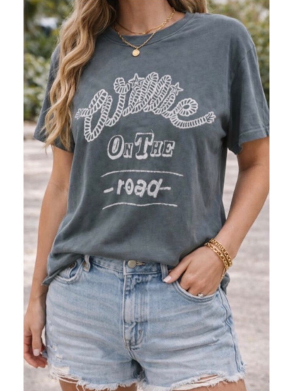 #1779 DAYDREAMER Willie Nelson On The Road '78 Tour Tee Vintage Black Size S